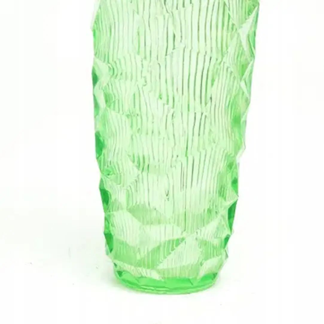 Okulus vase, mid-century modern, turquoise glass, Ząbkowice, Poland, 1970s