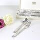Silver metal cutlery set, vintage