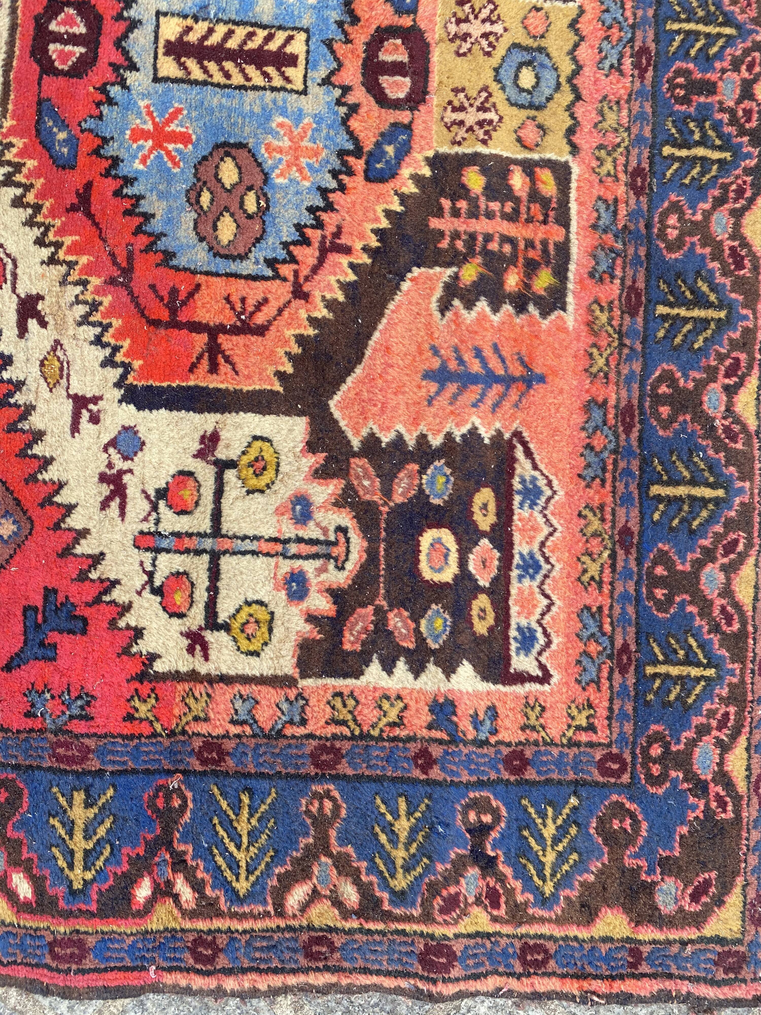 Handmade Vintage Caucasian carpet 116x185 cm