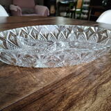 Vintage 4-compartment chiseled glass aperitif dish