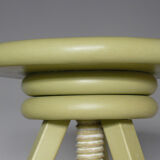 Painted and waxed wooden screw stool