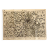Carte environs de Bruxelles vintage 1914