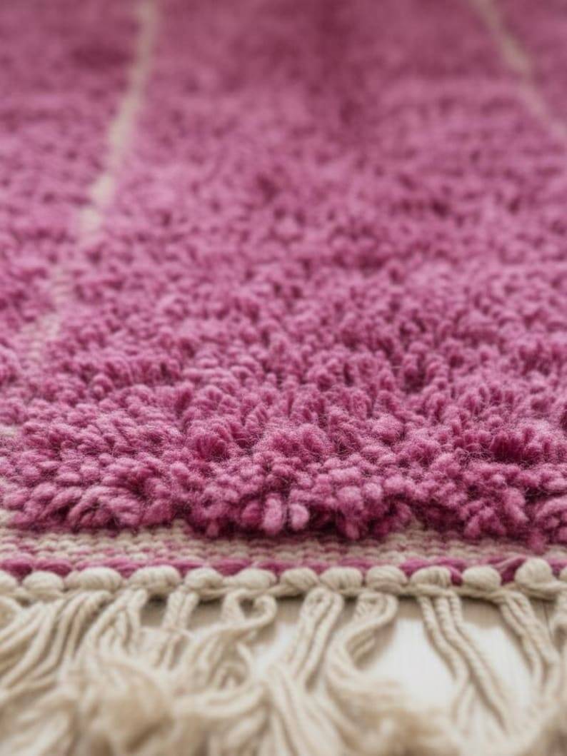 Handmade purple Moroccan rug, 150cm x 300cm