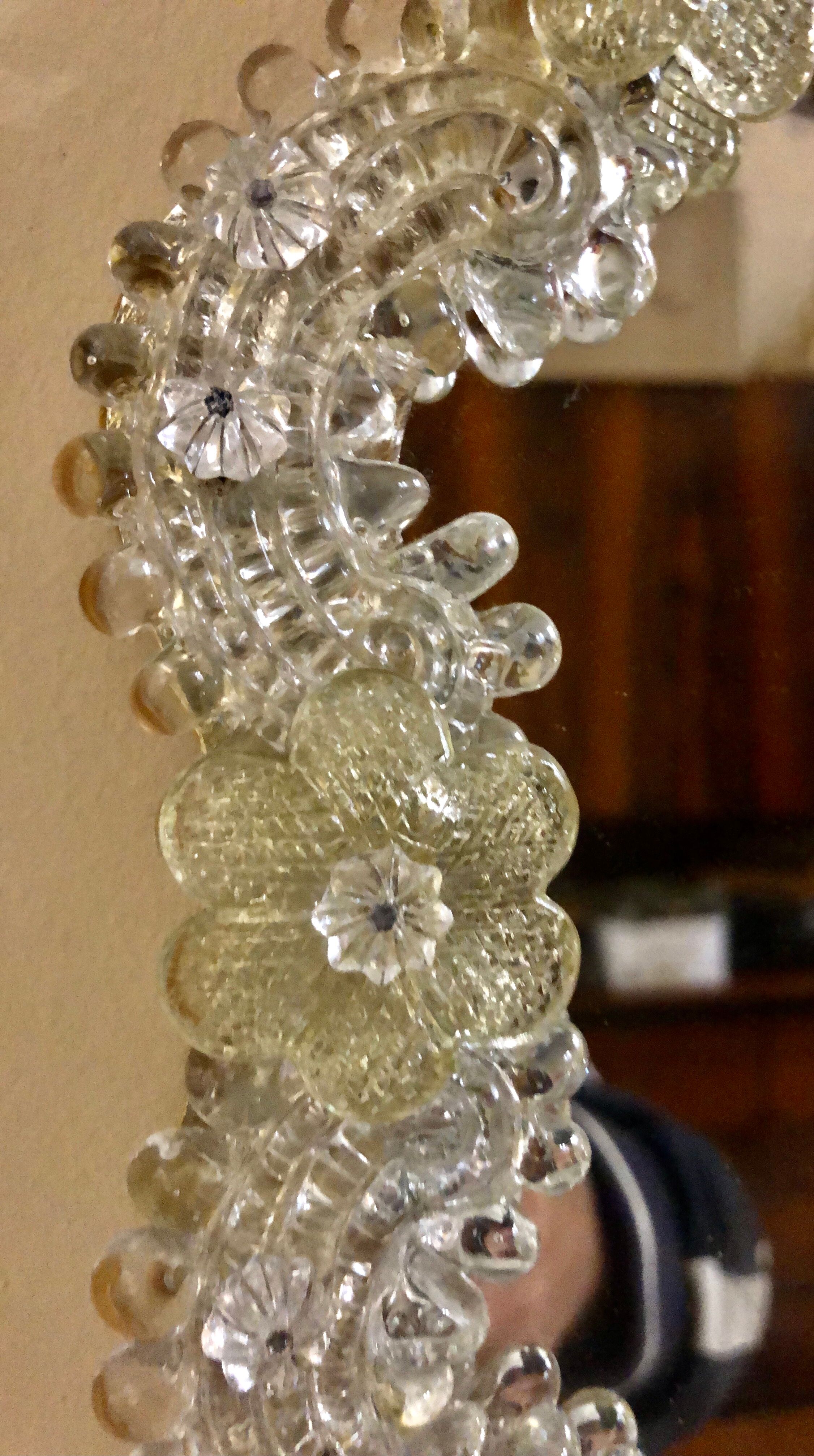 Mirror in Murano oval gold  45x50cm