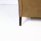 1970s brown leather sofa by Vejen Polstermøbelfabrik