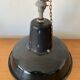 Antique Industrial Pendant Light Blue Enameled Metal White Interior Deco