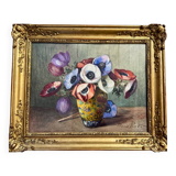 Still life with anemones, signed early 20th century