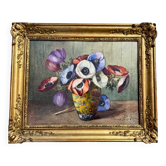 Still life with anemones, signed early 20th century