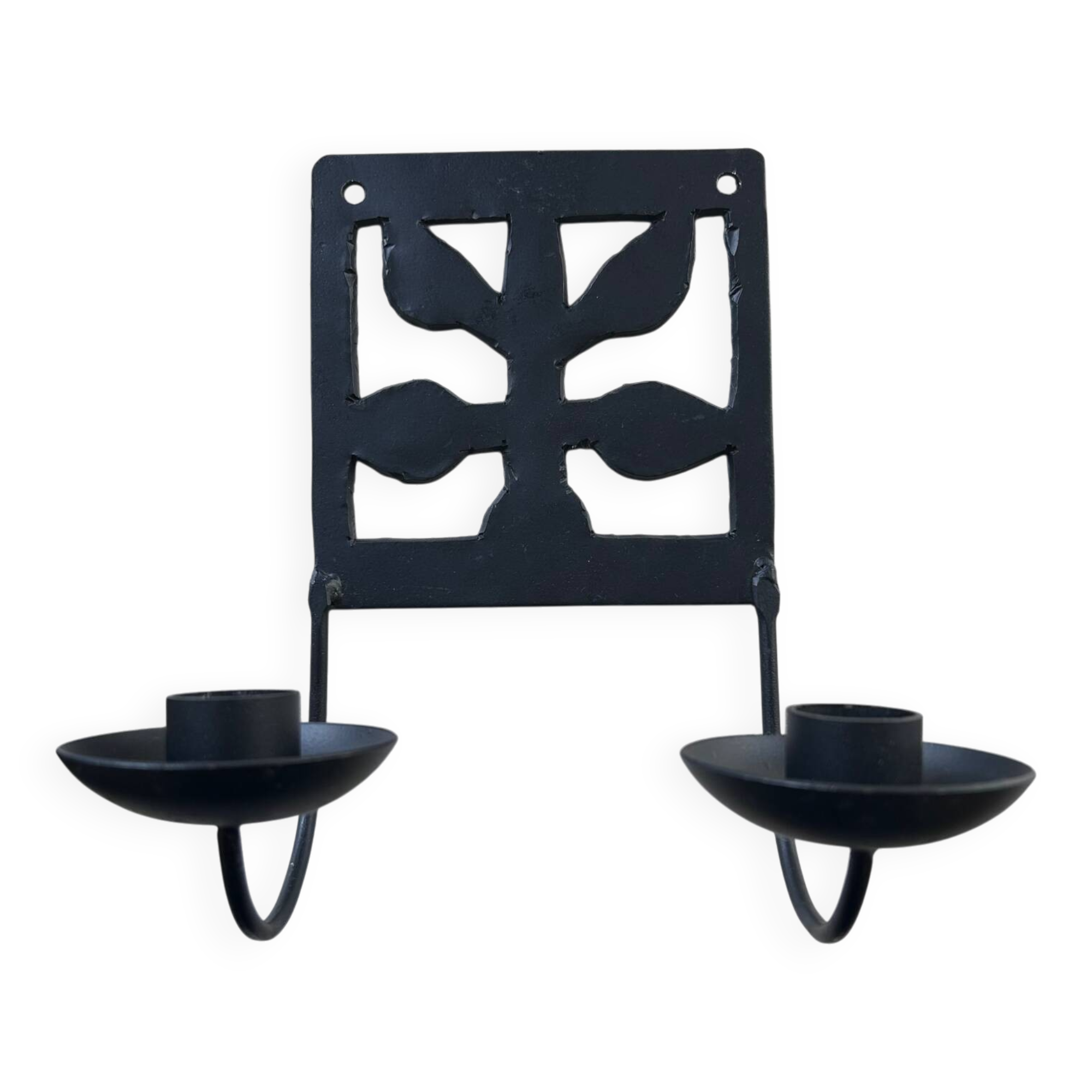 Wrought iron wall candle holder