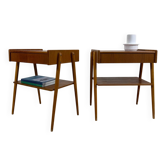 Pair of teak bedside tables AB Carlström, 1960