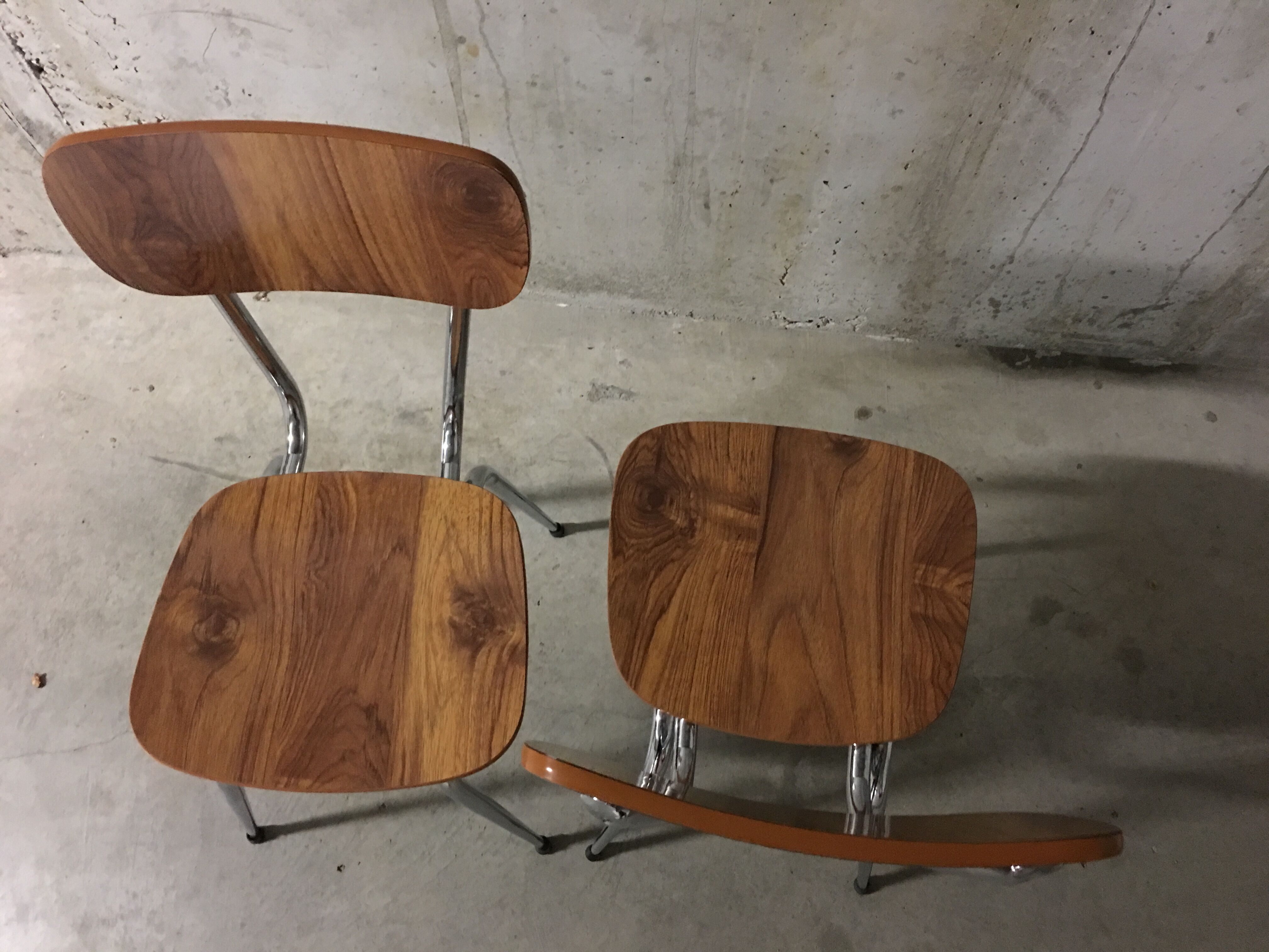 Pair of 70s formica chairs