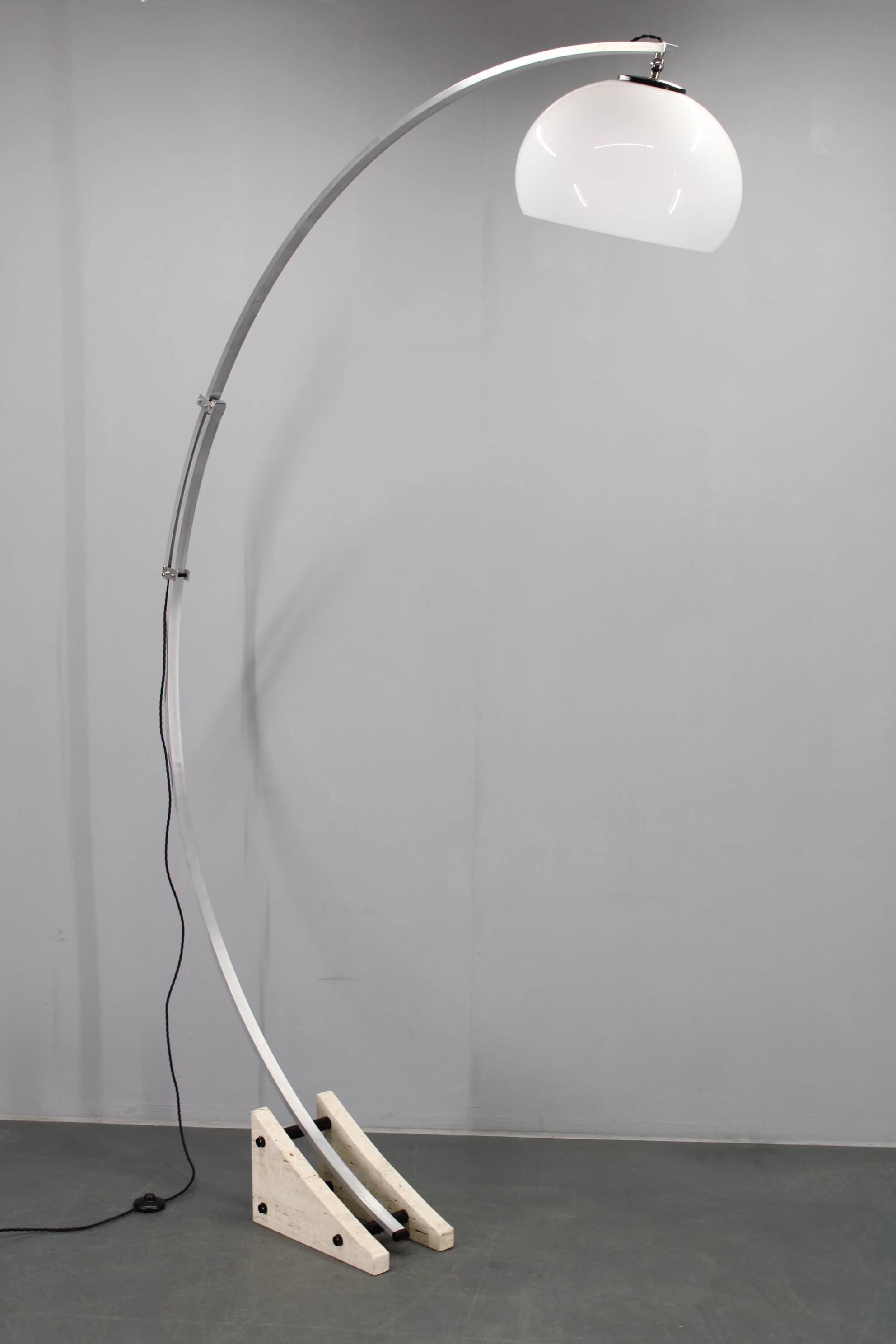 1970s Harvey Guzzini Arc Adjustable Floor Lamp, Italy