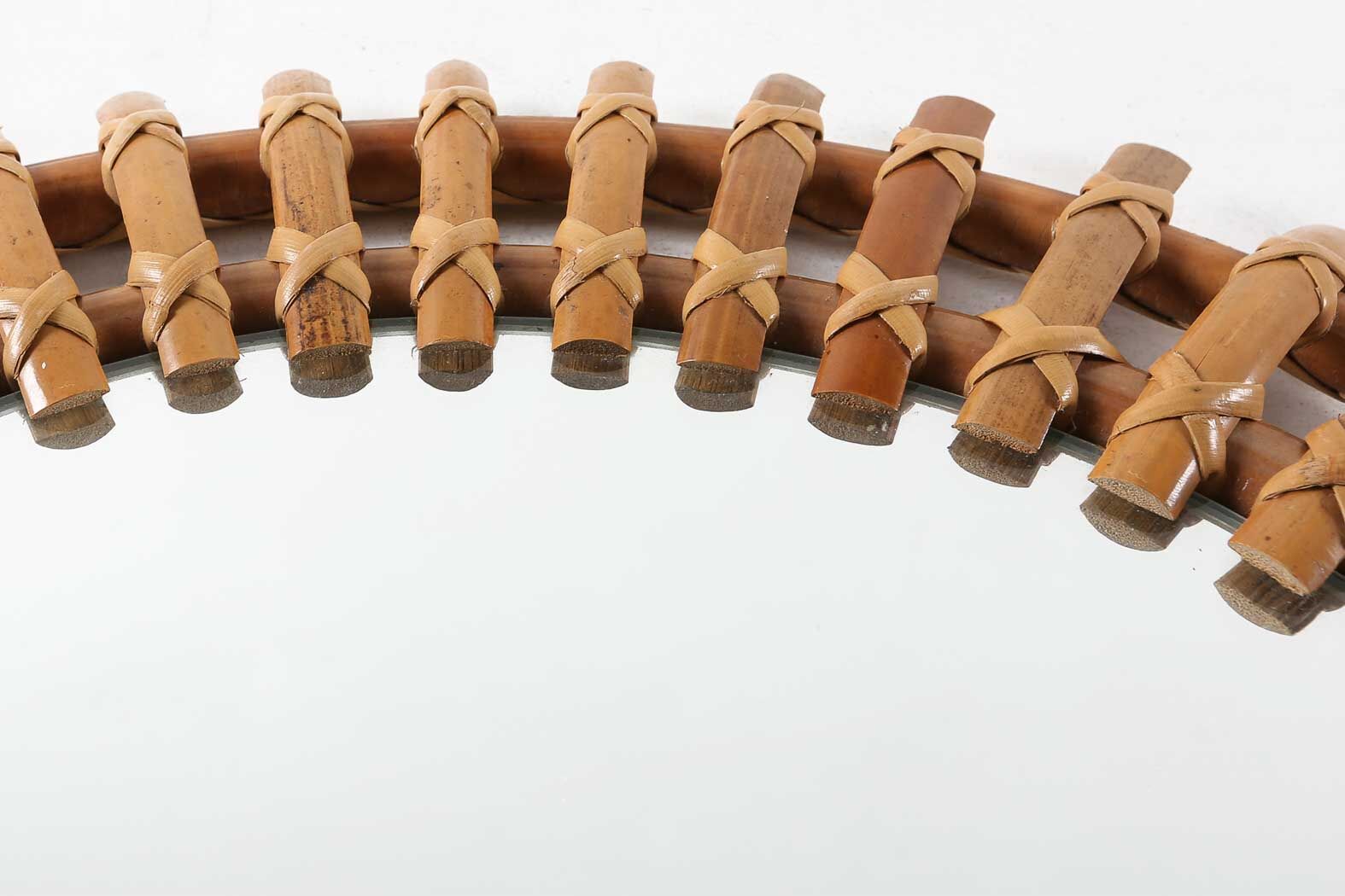 Rattan round mirror ca.1950