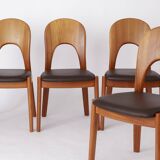 6 Vintage Chairs Niels Koefoed 1970s Teak Danish