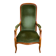 Fauteuil Voltaire Louis Philippe velours vert mousse confortable 1970