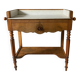 Antique bathroom cabinet in wood and marble – late 19th / early 20th century