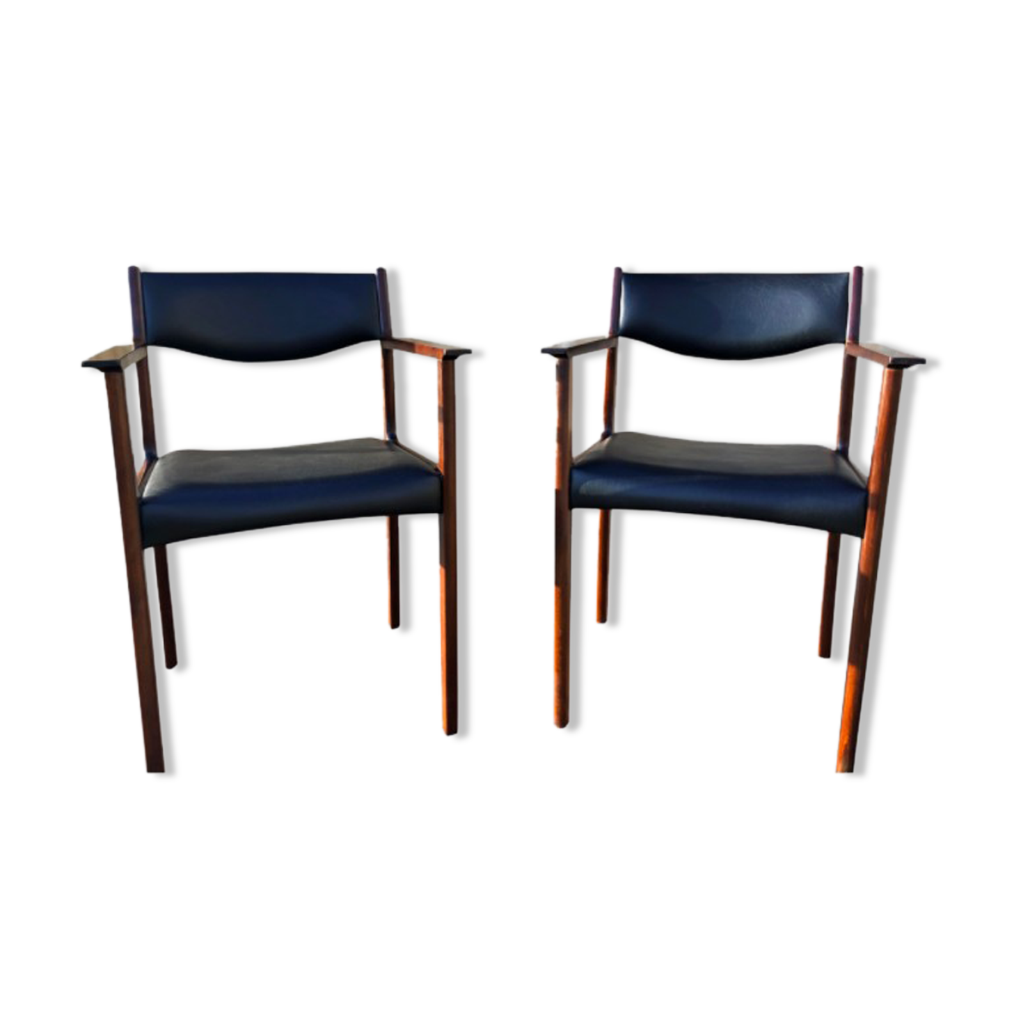 Pair of Scandinavian rosewood armchairs by SAX circa 60