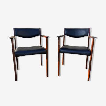 Pair of Scandinavian rosewood armchairs by SAX circa 60