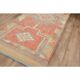 1970s Turkish Oushak Handmade Wool Cotton Orange Runner Rug 92x348