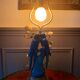 Superb Arras Lamp & Flower Faience - Silvered Bronze - Boler brand -