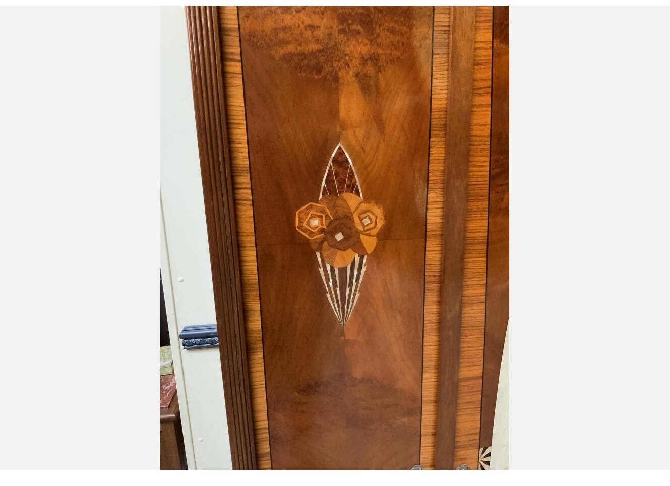 Antique - wardrobe, linen cupboard, inlays -