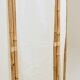 Bamboo screen with 3 frames in beige fabric.
