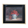 Oil on panel still life in goose currant bowl