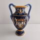 Vase balustre à anses faïence de Gien - Renaissance Bleu - H 28,5 cm