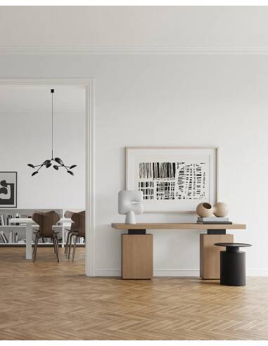 Table lamp or wall lamp in sand color made of ceramic, contemporary work.