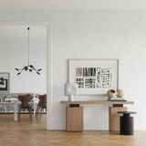 Table lamp or wall lamp in sand color made of ceramic, contemporary work.