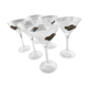 6 verres à cocktail doré à l or fin