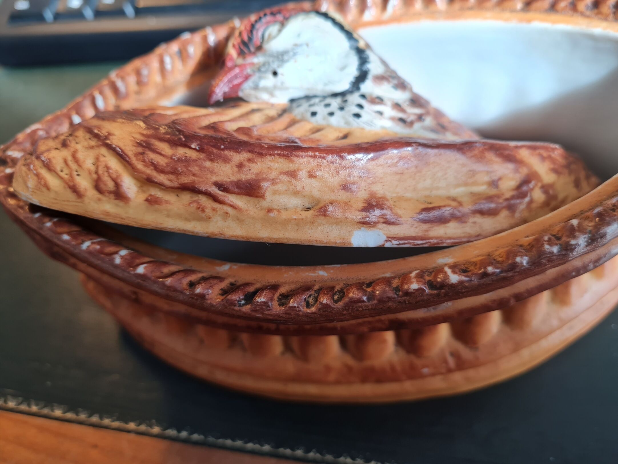 Painted terracotta terrine