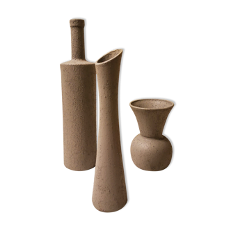 Lot vases glass cemented appearance