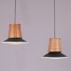 1950s set of 2 hanging lamps wicker/black metal/glass