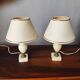 Pair of antique alabaster bedside lamps