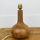 Wooden ball lamp with wool lampshade, 1960s