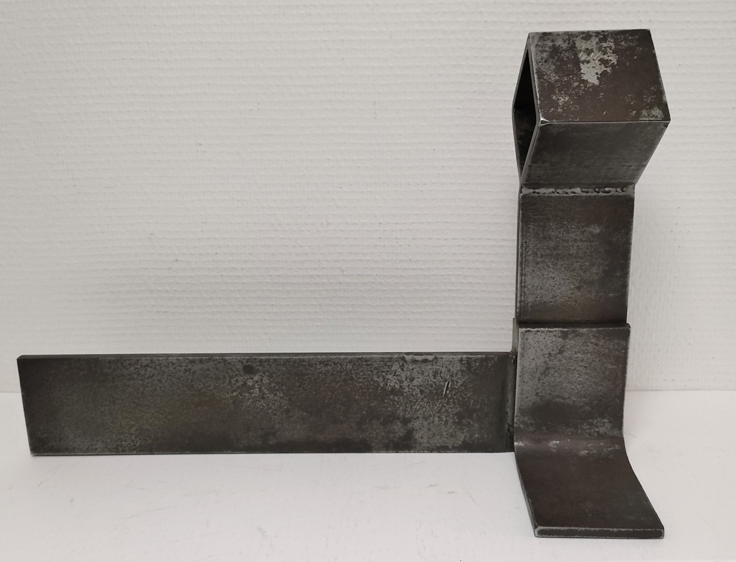 Paire de chenets modernistes acier design années 70/80