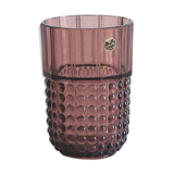 Igor Art Deco vase in Val Saint Lambert crystal, eggplant colour