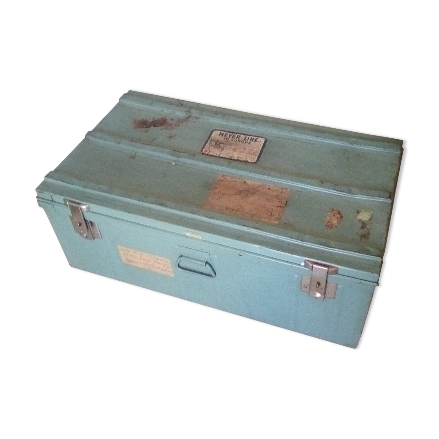 Vintage metal trunk of the 60s