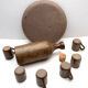 Liqueur or sake service in artisanal glazed stoneware made in France