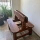 Brutalist wooden bench from the 60s