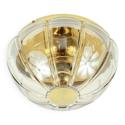 Lustre en verre et laiton du milieu du siècle de Limburg, Allemagne, années 1960