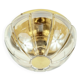 Mid-Century Glass & Brass Ceiling Light from Limburg, Germany, 1960s