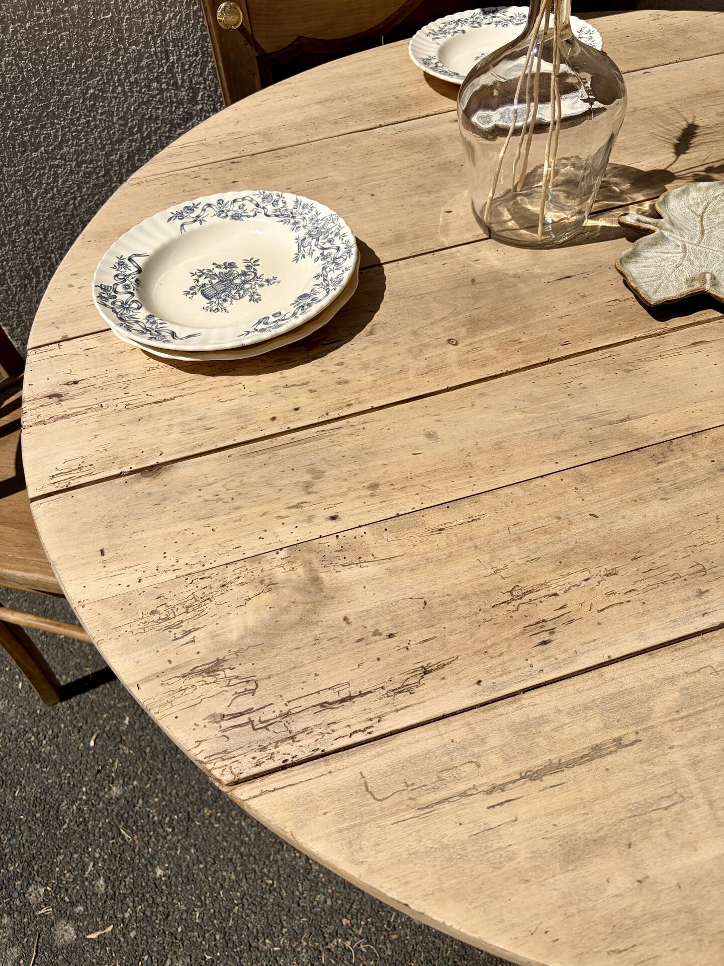 Table à rabat bois brut
