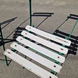 Set of 4 folding wrought iron bistro chairs