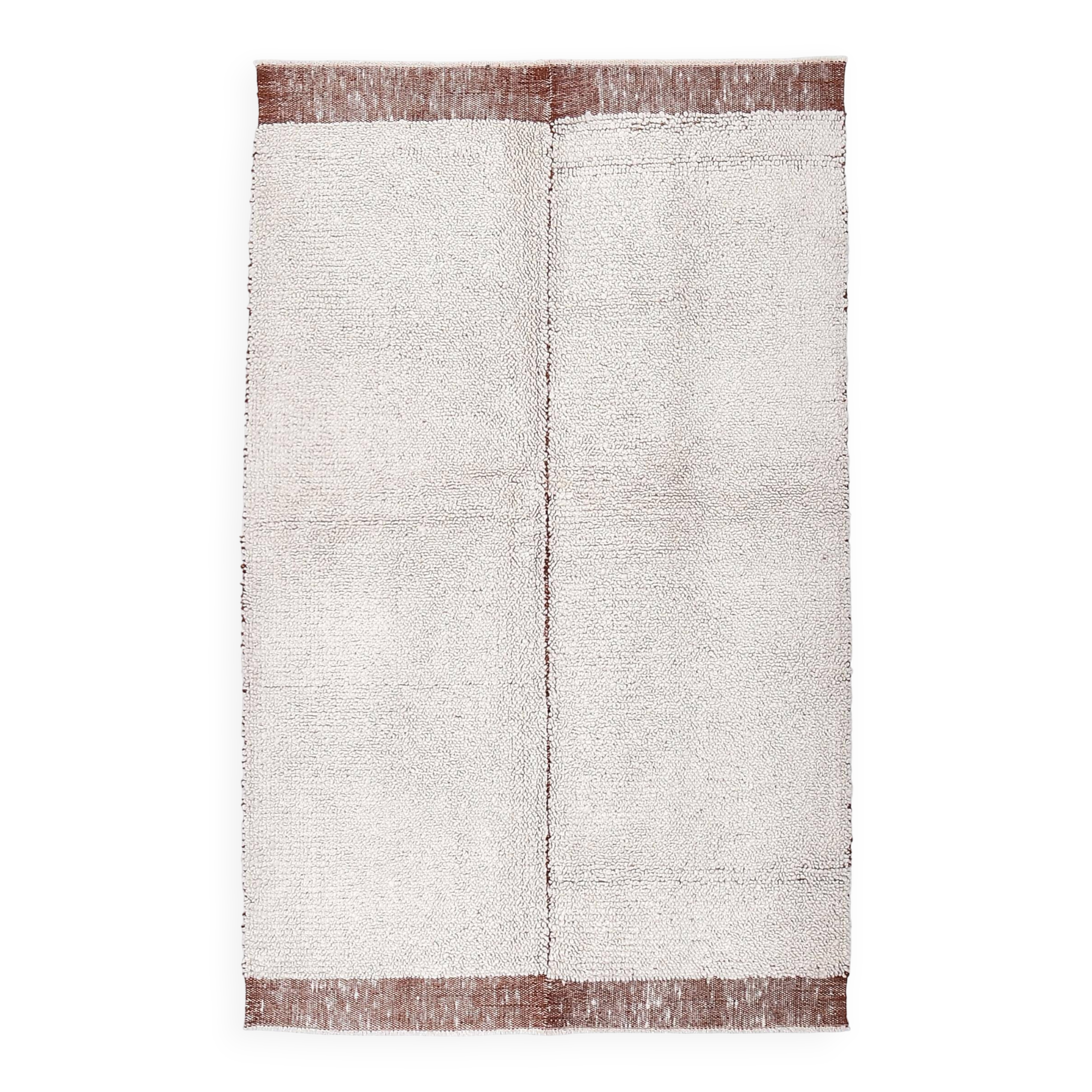 Terracota wool moroccan shaggy rug, Turkish wool rugs orange terracota