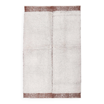 Terracota wool moroccan shaggy rug, Turkish wool rugs orange terracota