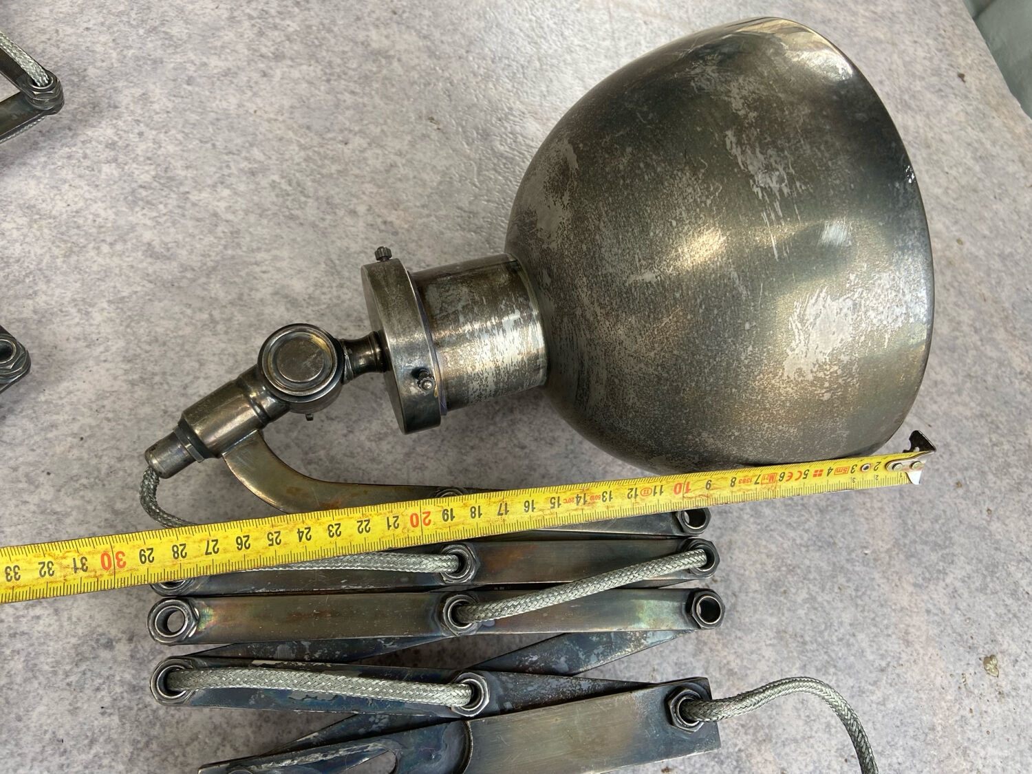 2 accordion scissors wall lights Cheoma in silver metal