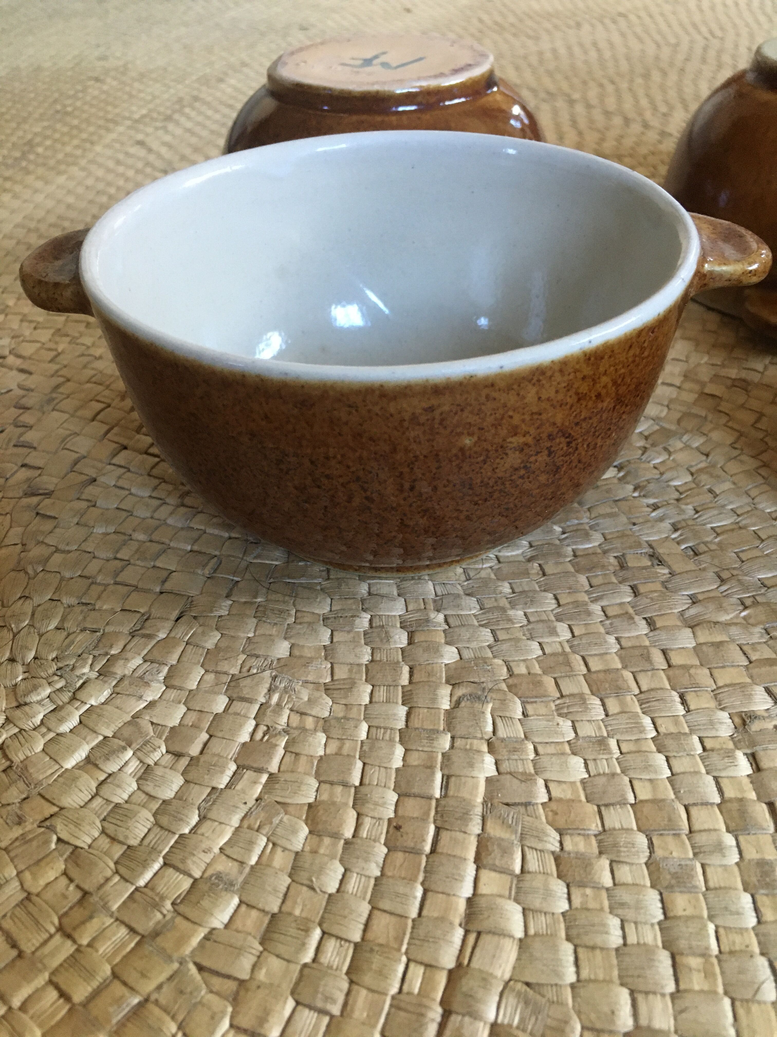 Series of 6 sandstone bowls