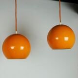 Pair of Yellow Topan Pendant Lamps by Verner Panton, Denmark
